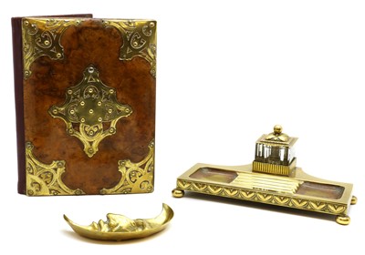 Lot 157 - An Art Nouveau brass desk stand