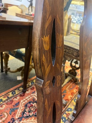 Lot 76 - A walnut and fruitwood marquetry chair-back settee
