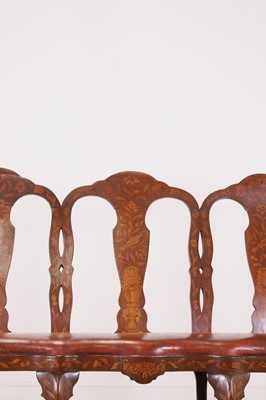 Lot 76 - A walnut and fruitwood marquetry chair-back settee