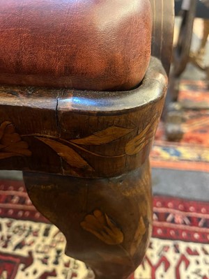 Lot 76 - A walnut and fruitwood marquetry chair-back settee