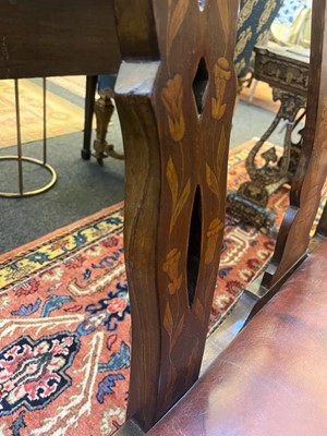 Lot 76 - A walnut and fruitwood marquetry chair-back settee