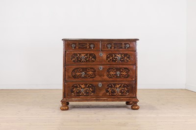 Lot 94 - A William & Mary walnut and marquetry chest of drawers