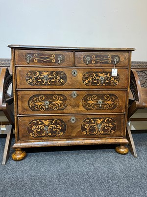 Lot 94 - A William & Mary walnut and marquetry chest of drawers