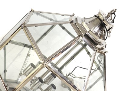 Lot 365 - A pair of chrome hanging lanterns