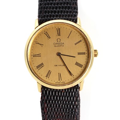 Lot 1440 - An 18ct gold Omega De Ville quartz watch