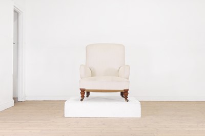 Lot 370 - A late Victorian walnut armchair