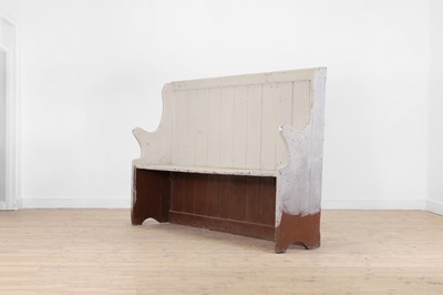 Lot 381 - A painted pine settle
