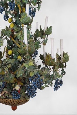 Lot 191 - A large painted metal chandelier