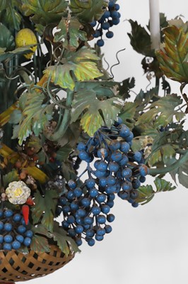 Lot 191 - A large painted metal chandelier