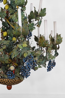Lot 191 - A large painted metal chandelier