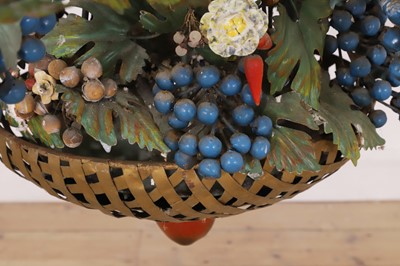 Lot 191 - A large painted metal chandelier