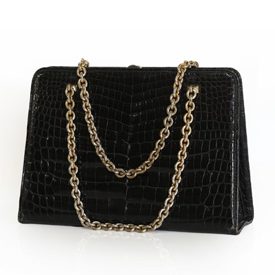 Lot 1478 - A Gucci vintage crocodile embossed handbag