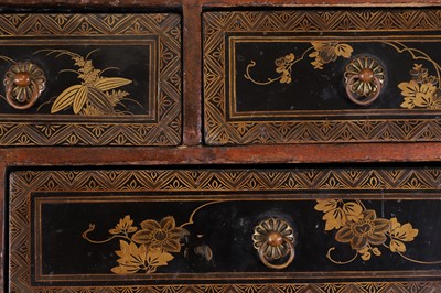 Lot 478 - A Nanban export black-lacquered cabinet