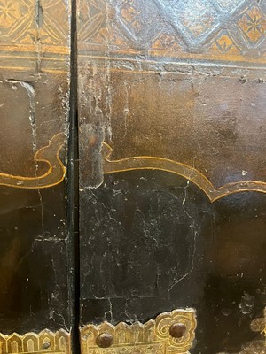 Lot 478 - A Nanban export black-lacquered cabinet