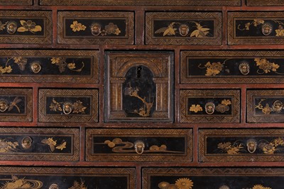 Lot 478 - A Nanban export black-lacquered cabinet
