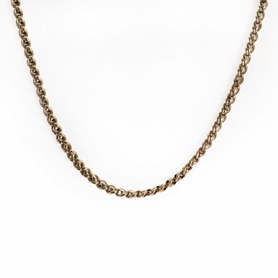 Lot 1389 - A fancy link gold chain necklace