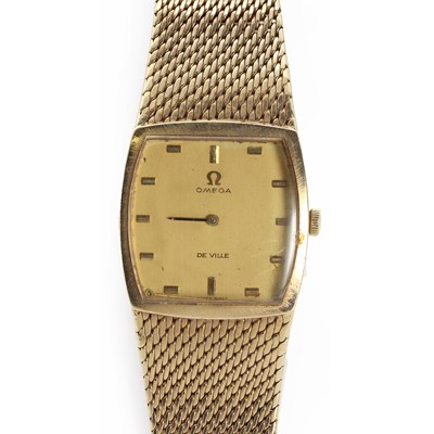 Lot 1437 - A gentlemen's 9ct gold Omega De Ville mechanical bracelet watch