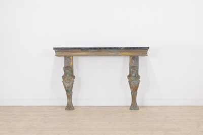 Lot 533 - A painted wooden console table