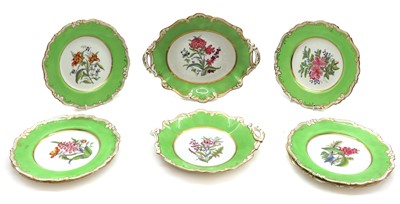 Lot 101 - A set Ridgway porcelain dessert plates