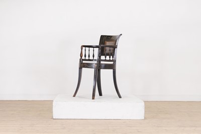 Lot 288 - A Regency painted fruitwood elbow chair