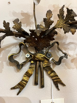 Lot 209 - A pair of Louis XV-style ormolu and porcelain wall lights