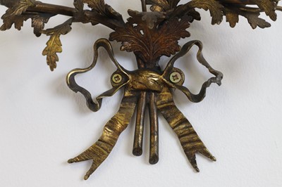 Lot 209 - A pair of Louis XV-style ormolu and porcelain wall lights