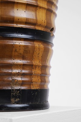 Lot 193 - A fruitwood and ebonised peat bucket