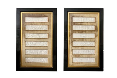 Lot 165 - A pair of plaster relief panel displays of the Parthenon frieze