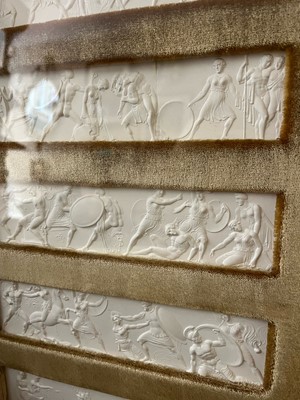Lot 165 - A pair of plaster relief panel displays of the Parthenon frieze