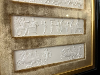 Lot 165 - A pair of plaster relief panel displays of the Parthenon frieze