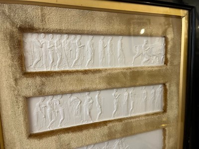 Lot 165 - A pair of plaster relief panel displays of the Parthenon frieze