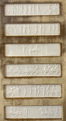 Lot 165 - A pair of plaster relief panel displays of the Parthenon frieze
