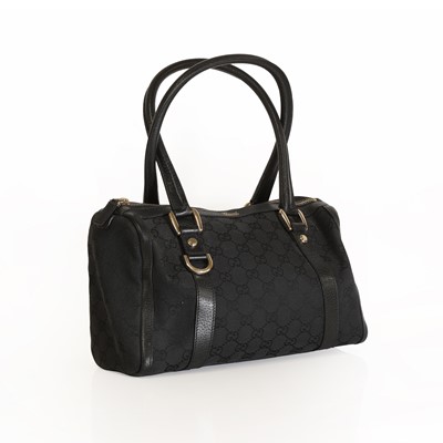 Lot 1516 - A Gucci black canvas Abbey Boston bag