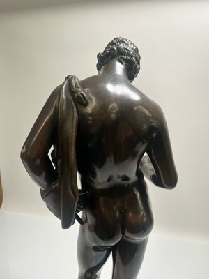 Lot 167 - A grand tour patinated bronze of Narcissus