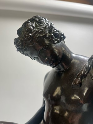 Lot 167 - A grand tour patinated bronze of Narcissus