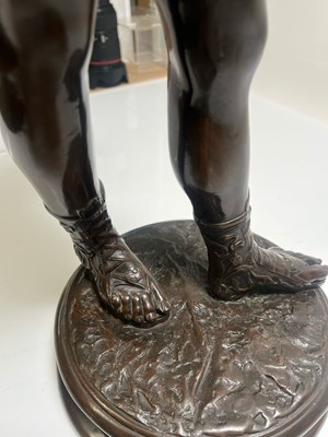 Lot 167 - A grand tour patinated bronze of Narcissus