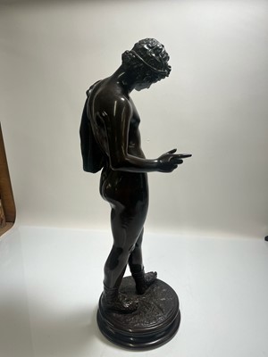 Lot 167 - A grand tour patinated bronze of Narcissus