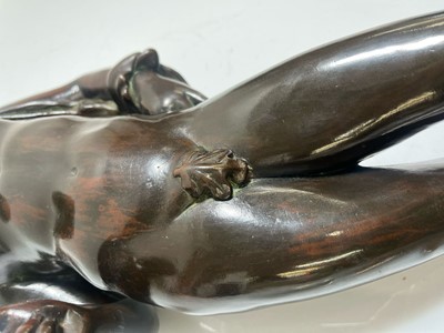 Lot 167 - A grand tour patinated bronze of Narcissus