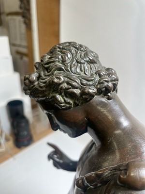 Lot 167 - A grand tour patinated bronze of Narcissus