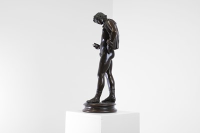 Lot 167 - A grand tour patinated bronze of Narcissus