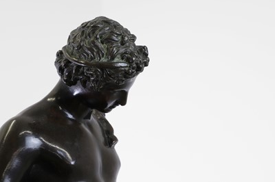 Lot 167 - A grand tour patinated bronze of Narcissus