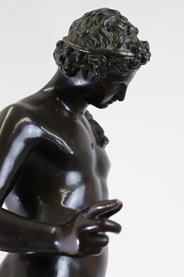 Lot 167 - A grand tour patinated bronze of Narcissus