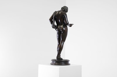 Lot 167 - A grand tour patinated bronze of Narcissus