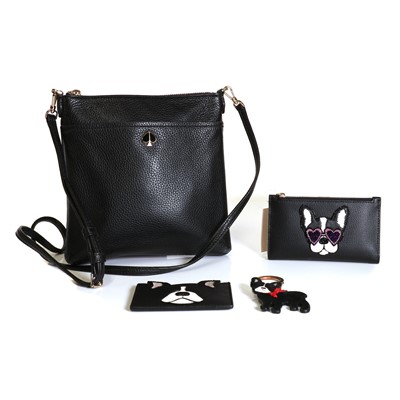 Lot 1502 - A Kate Spade black cross body messenger bag