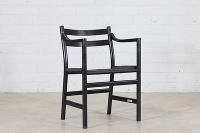 Lot 218 - A Danish 'CH46' ebonised oak armchair