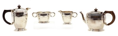 Lot 11 - A silver three piece tea service