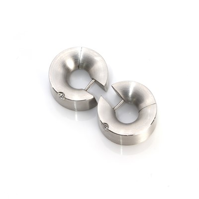 Lot 1074 - A pair of single stone diamond hinged hoop earrings, by Stahl of Stockholm, Sweden