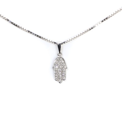 Lot 1103 - A white gold diamond set 'hand of Hamsa' pendant, by H. Stern
