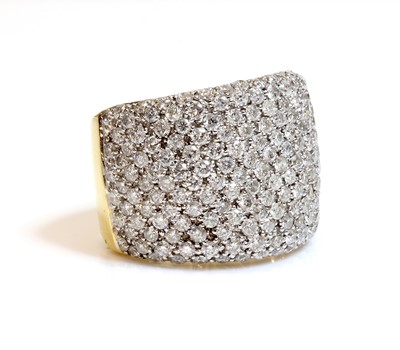 Lot 1053 - A Continental two colour gold diamond set canopy ring