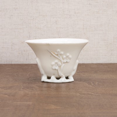 Lot 92 - A Chinese blanc de Chine libation cup
